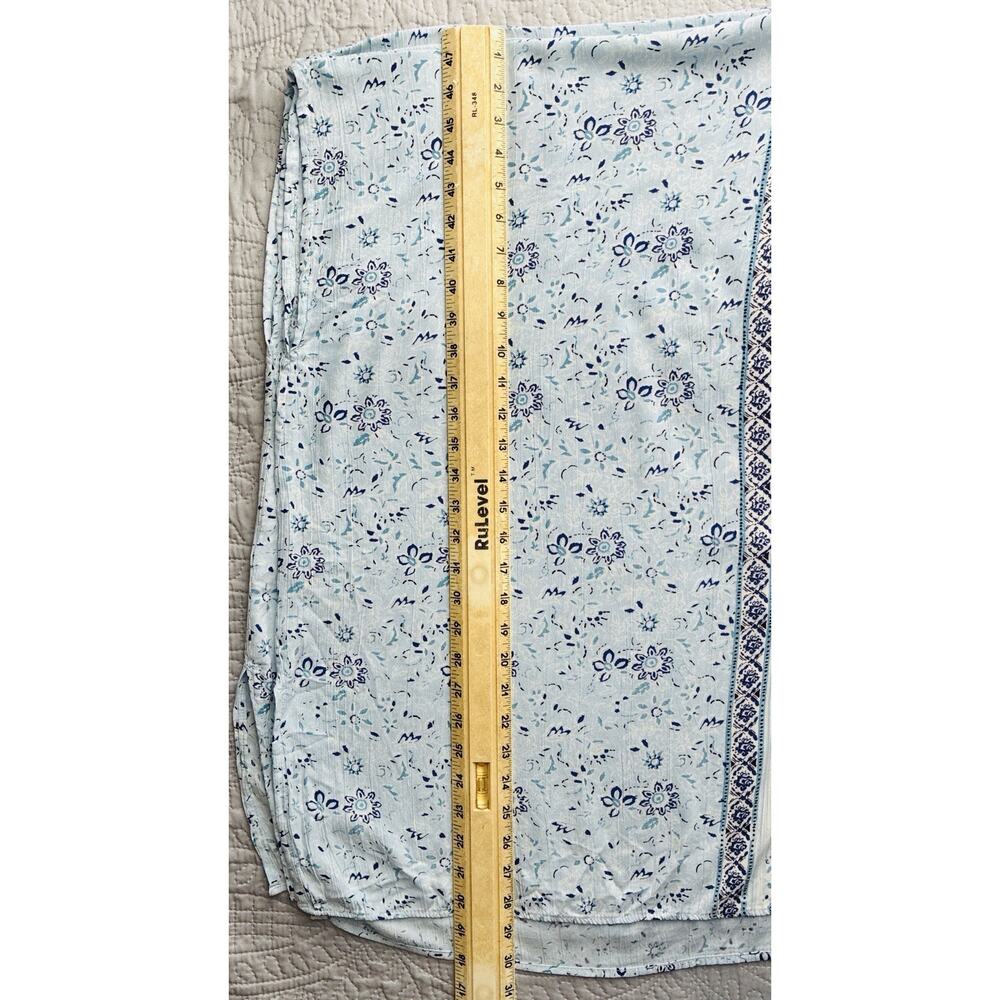 Mi Ami for Francesca’s M Blue Floral Kimono Ruana Boho Coastal Resort Cover Up - Picture 5 of 6